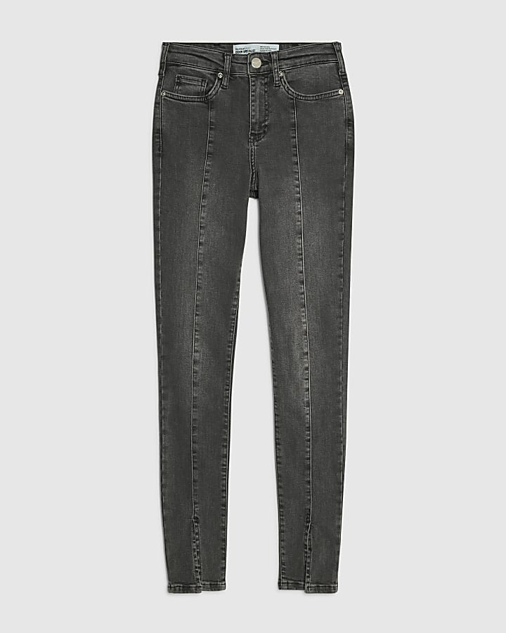 river island Black Seam Detail Skinny Jeans