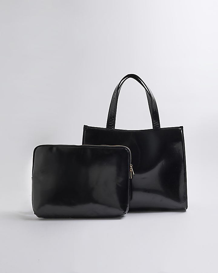 River Island Black Shopper And Laptop Bag Bundle