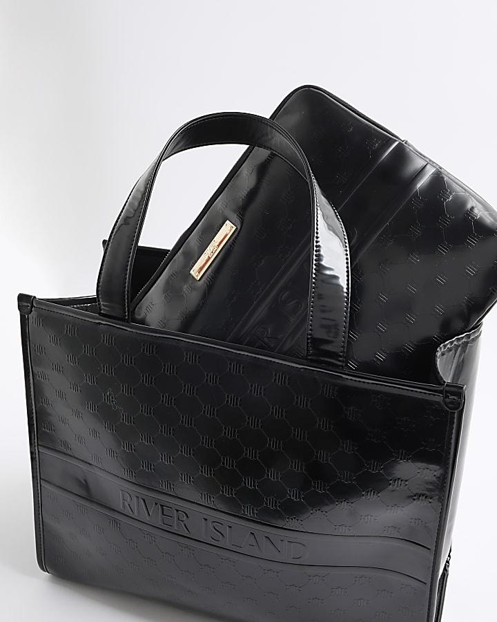 River Island Black Shopper And Laptop Bag Bundle