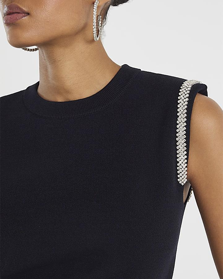 River Island Black Shoulder Top