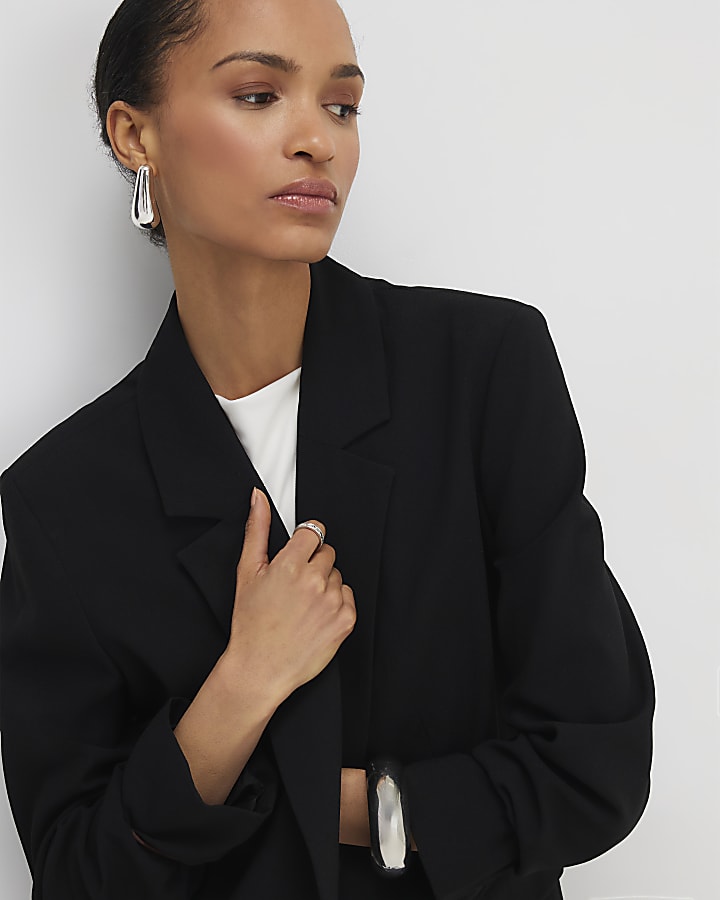 River Island Black Single Breasted Blazer