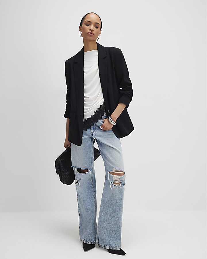 River Island Black Single Breasted Blazer