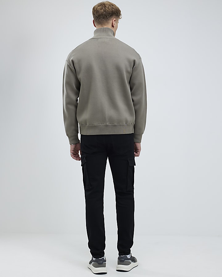 River Island Black Skinny Fit Cargo Jeans