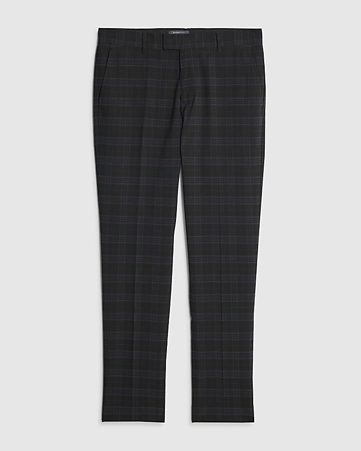 river island Black Skinny Fit Check Trousers