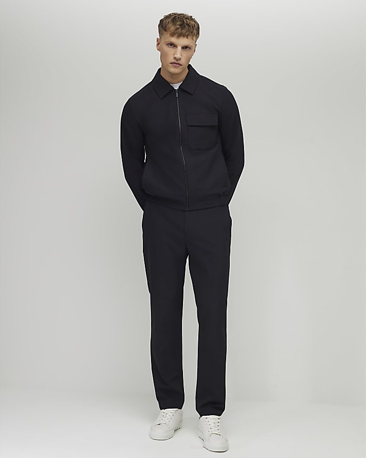 River Island Black Skinny Fit Harrington Jacket