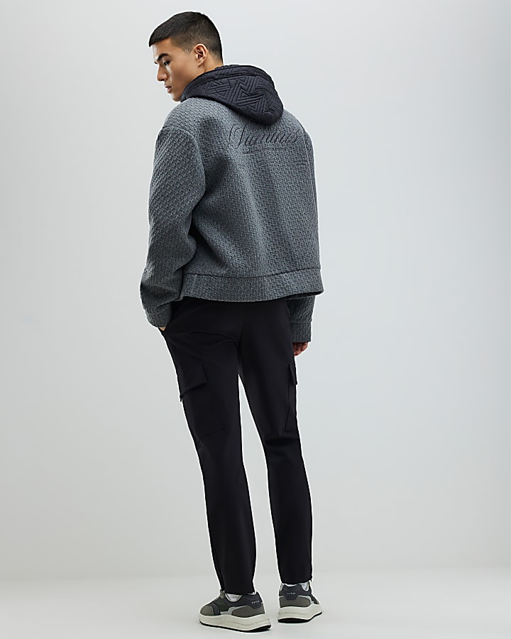 River Island Black Skinny Fit Smart Cargo Trousers