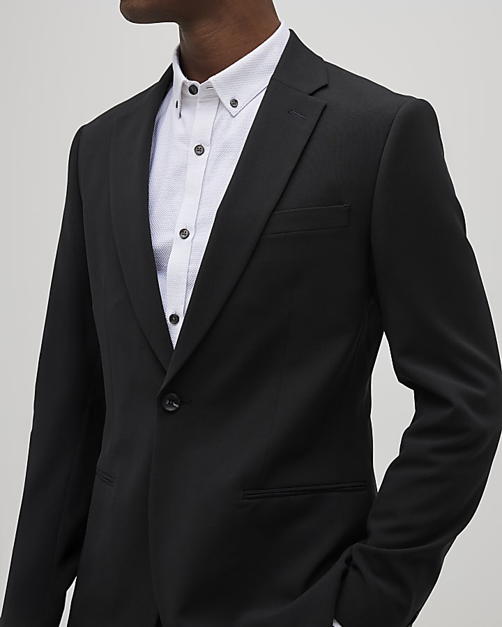 River Island Black Skinny Fit Suit Jacket