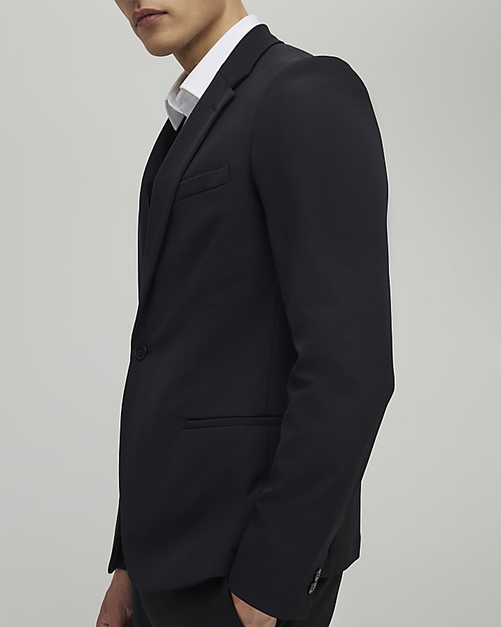 River Island Black Skinny Fit Suit Jacket