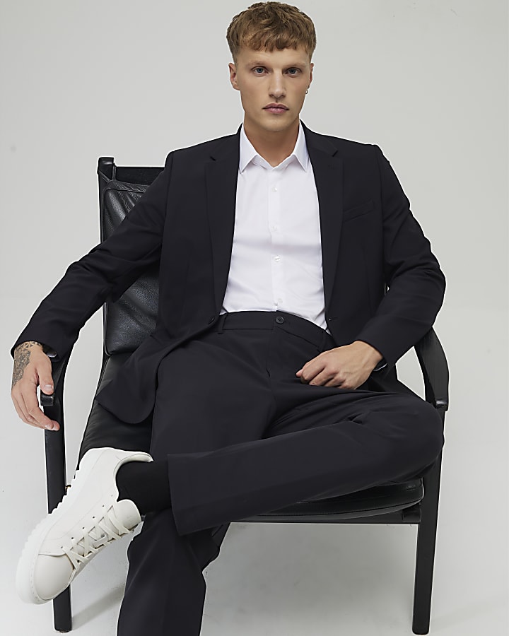 River Island Black Skinny Fit Suit Trousers