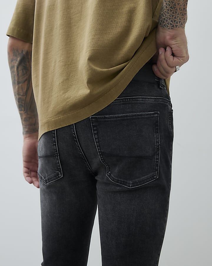 River Island Black Skinny Fit Washed Jeans