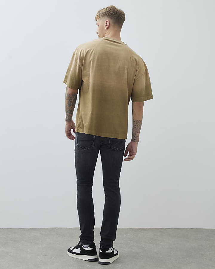 River Island Black Skinny Fit Washed Jeans