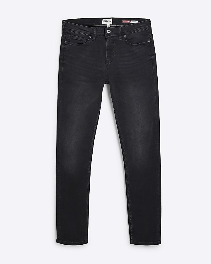 river island Black Skinny Fit Washed Jeans