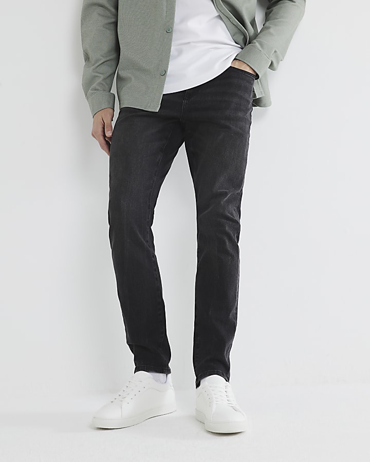 River Island Black Skinny Fit Washed Jeans