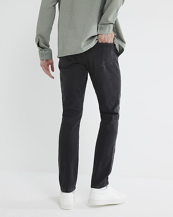 River Island Black Skinny Fit Washed Jeans