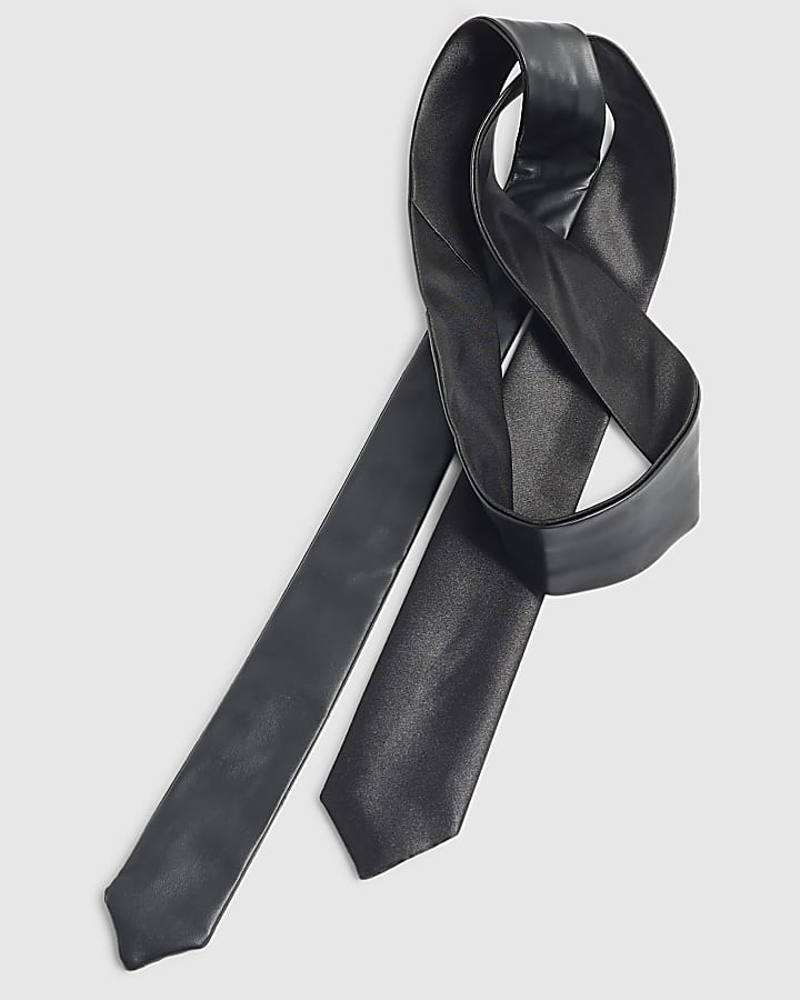 river island Black Skinny Tie
