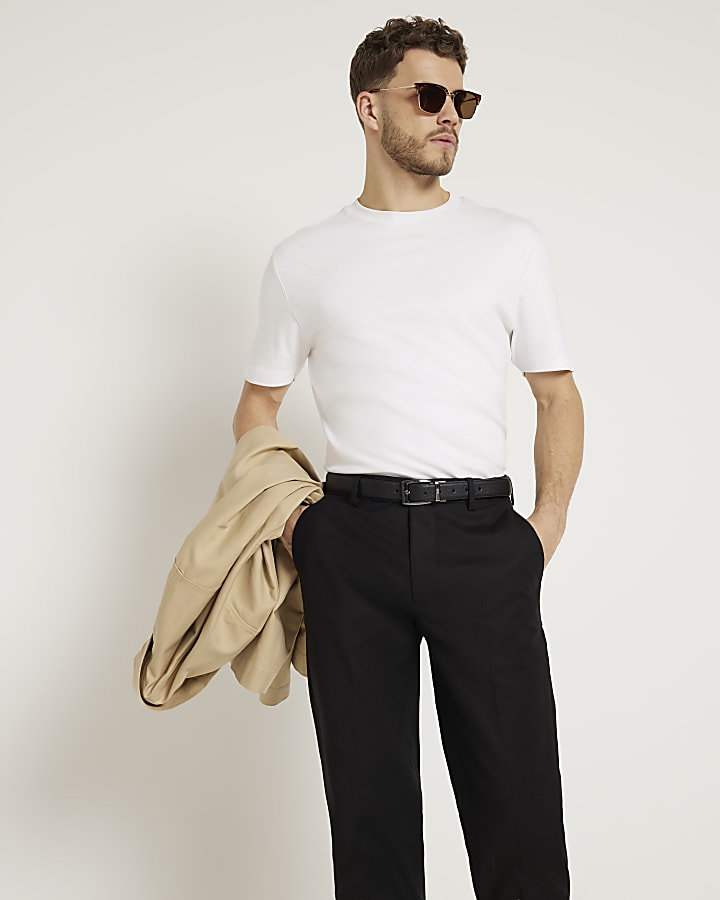 River Island Black Slim Fit Chino Trousers