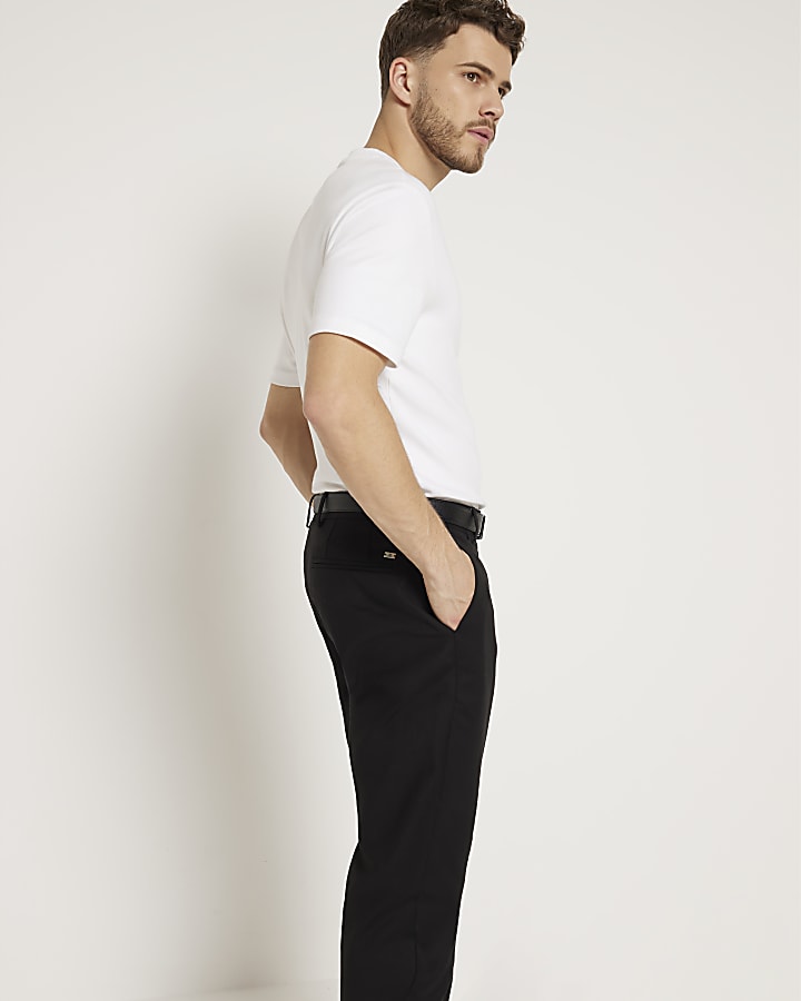 River Island Black Slim Fit Chino Trousers