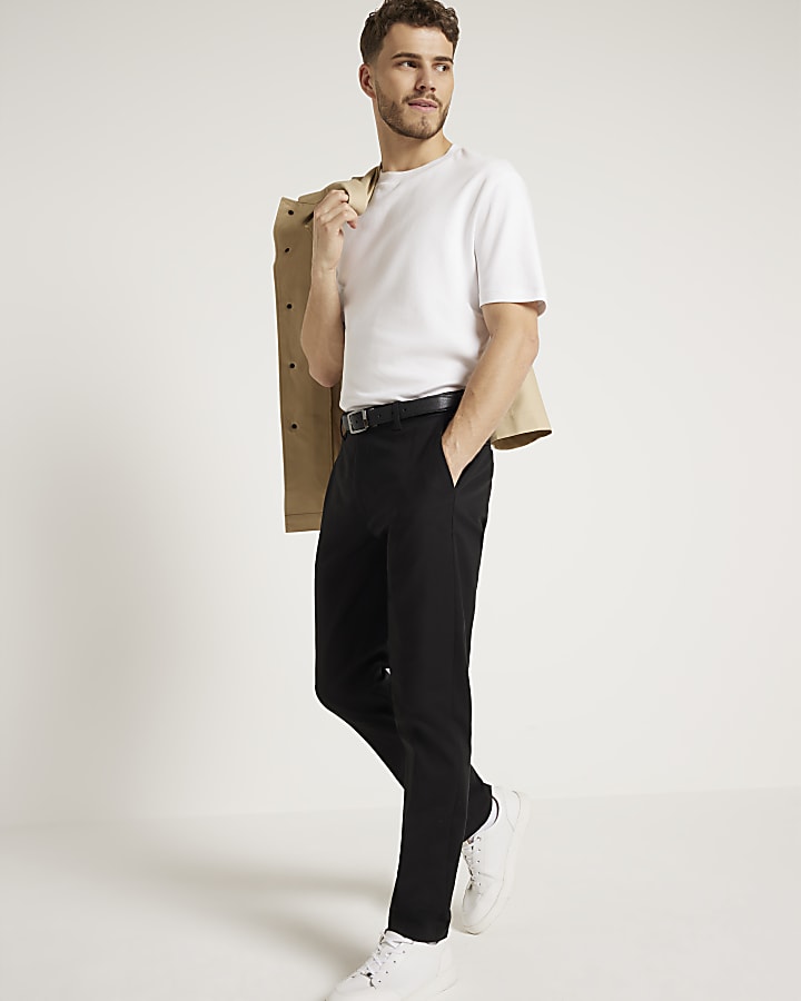 river island Black Slim Fit Chino Trousers