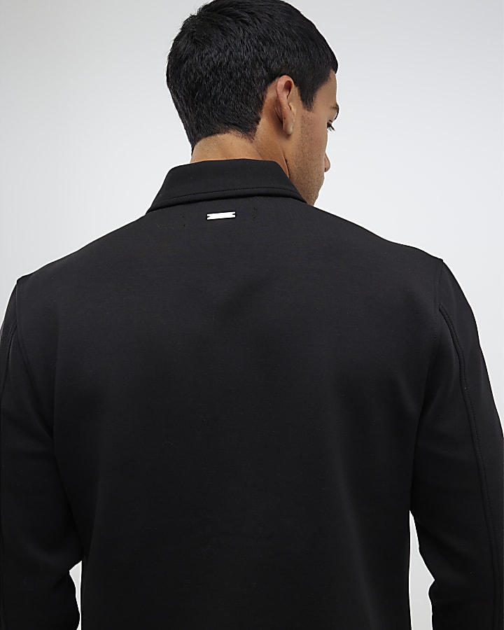 River Island Black Slim Fit Collared Overshirt