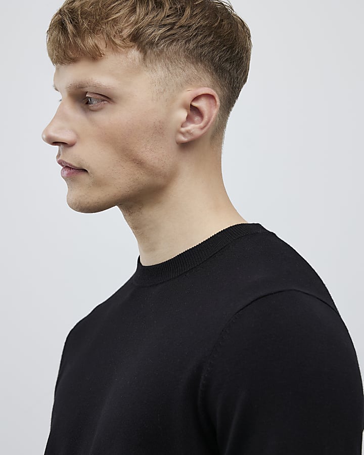 River Island Black Slim Fit Jumper
