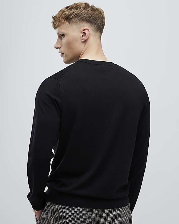River Island Black Slim Fit Jumper