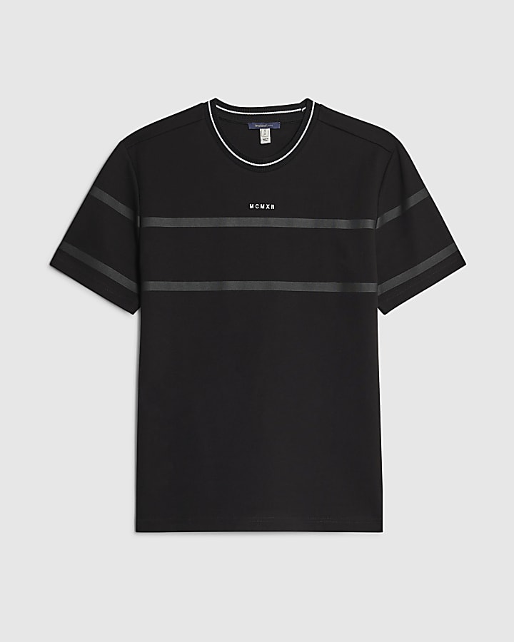 river island Black Slim Fit MCMXII T-Shirt