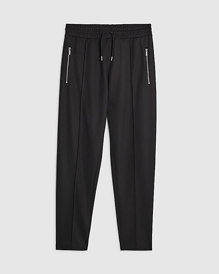river island Black Slim Fit Pique Joggers