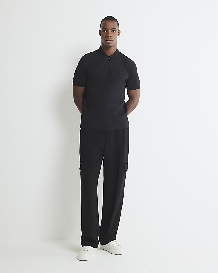 River Island Black Slim Fit Polo Shirt