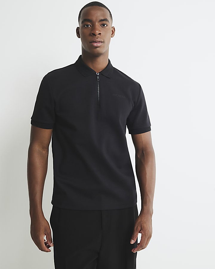 River Island Black Slim Fit Polo Shirt
