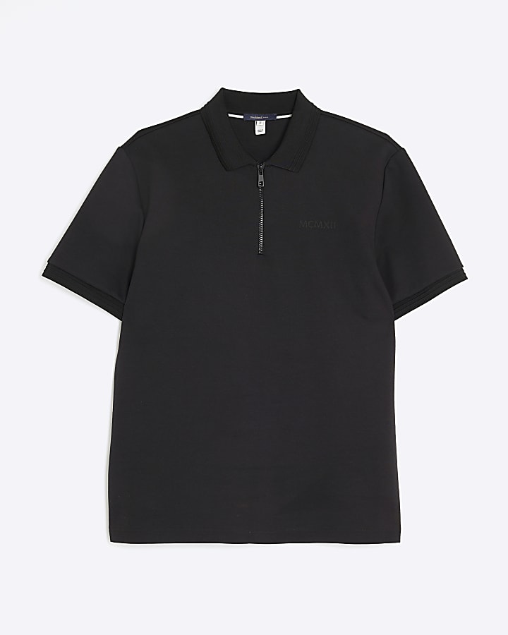 river island Black Slim Fit Polo Shirt