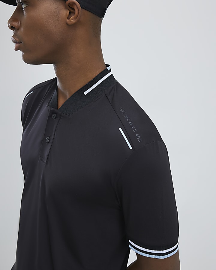 River Island Black Slim Fit Square Neck T-Shirt