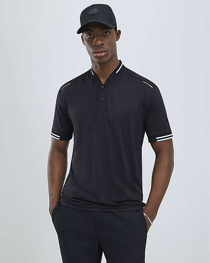 River Island Black Slim Fit Square Neck T-Shirt