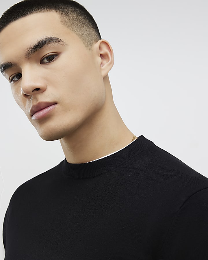 River Island Black Slim Fit Sweatshirt