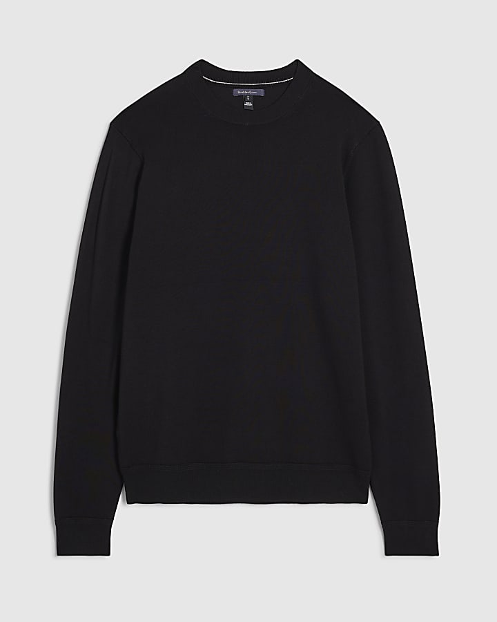 river island Black Slim Fit Sweatshirt