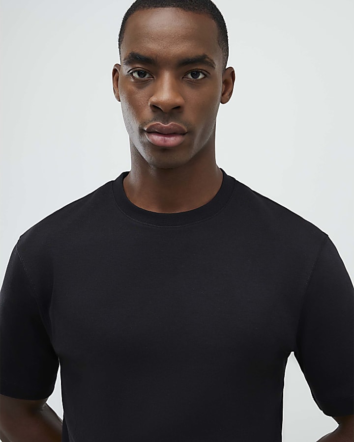 River Island Black Slim Fit T-Shirt