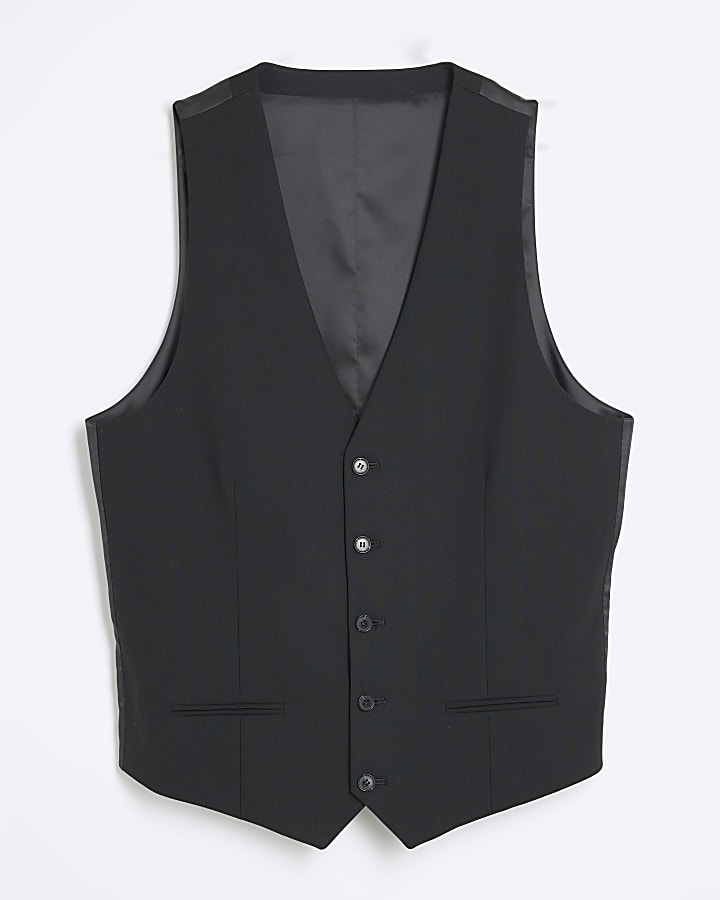 river island Black slim fit waistcoat