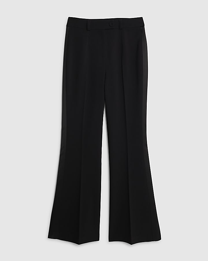 river island Black Slim Leg Panelled Trousers
