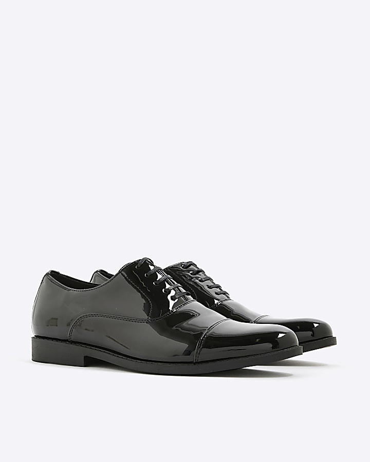 River Island Black Smart Patent Derby Shoes