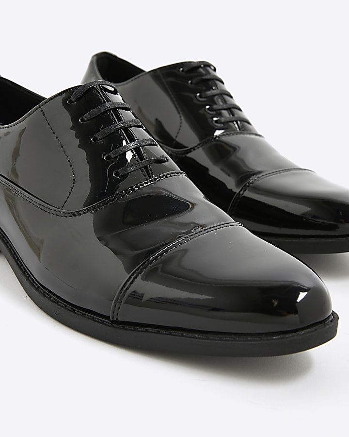 River Island Black Smart Patent Derby Shoes