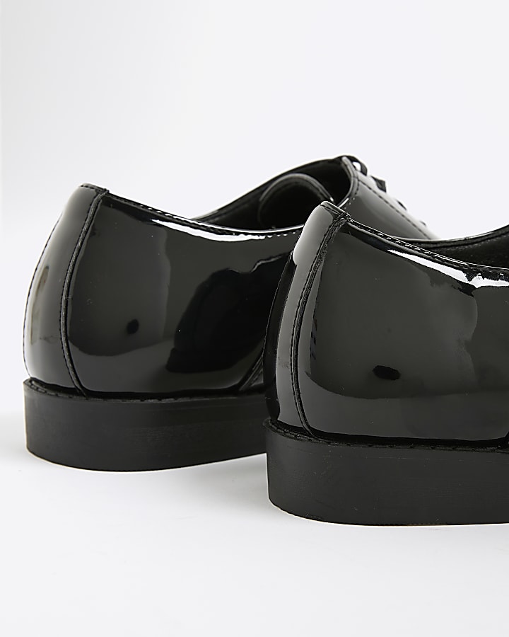 river island Black Smart Patent Derby Shoes