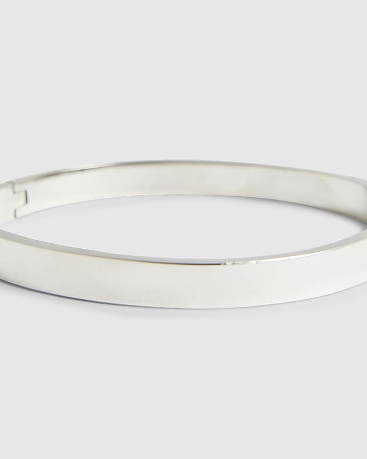 river island Black Steel Bangle Bracelet