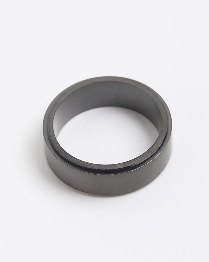 River Island Black Steel Ring