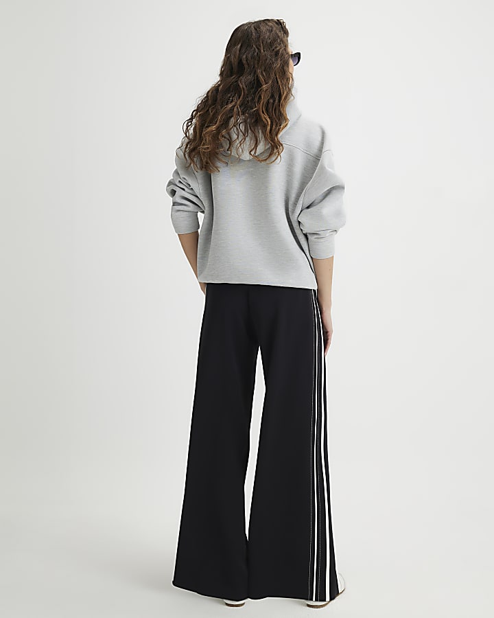 River Island Black Stitch Side Stripe Joggers