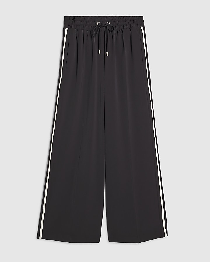 river island Black Stitch Side Stripe Joggers