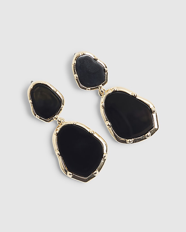 River Island Black Stone Drop Earrings