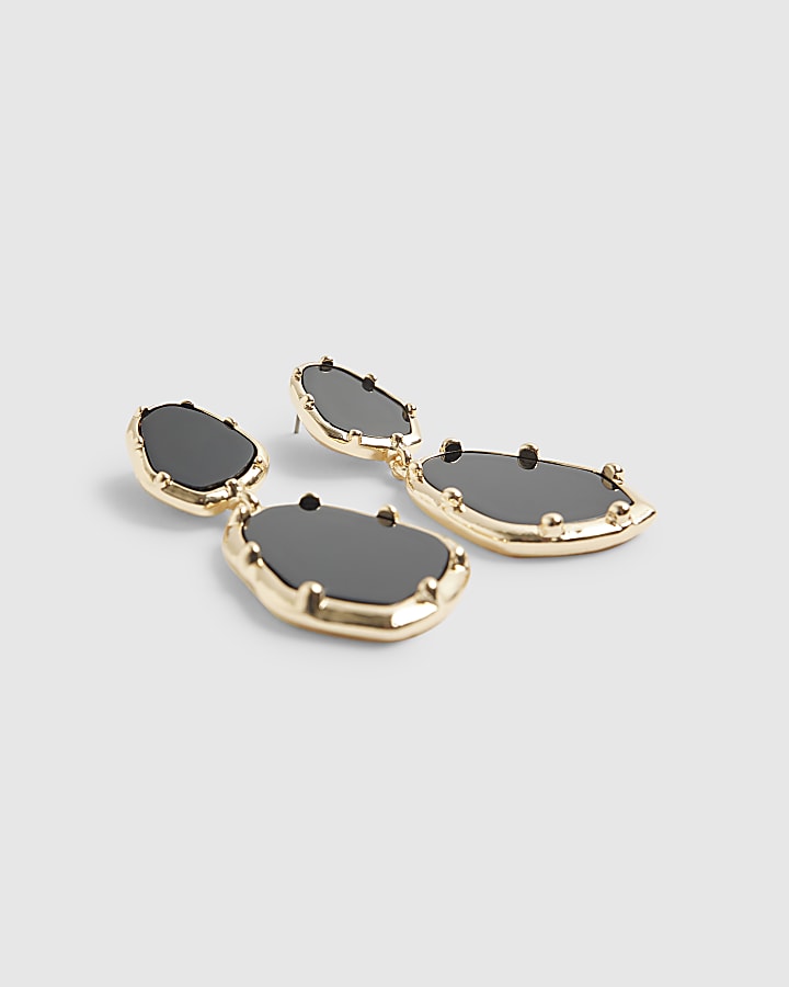 River Island Black Stone Drop Earrings