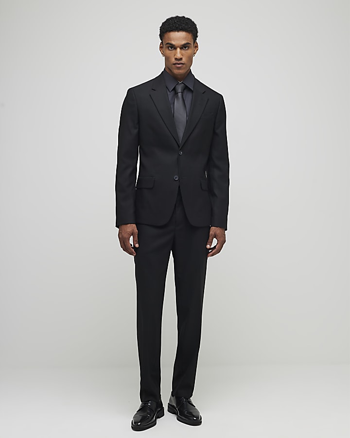 River Island Black Stretch Slim Fit Suit Jacket