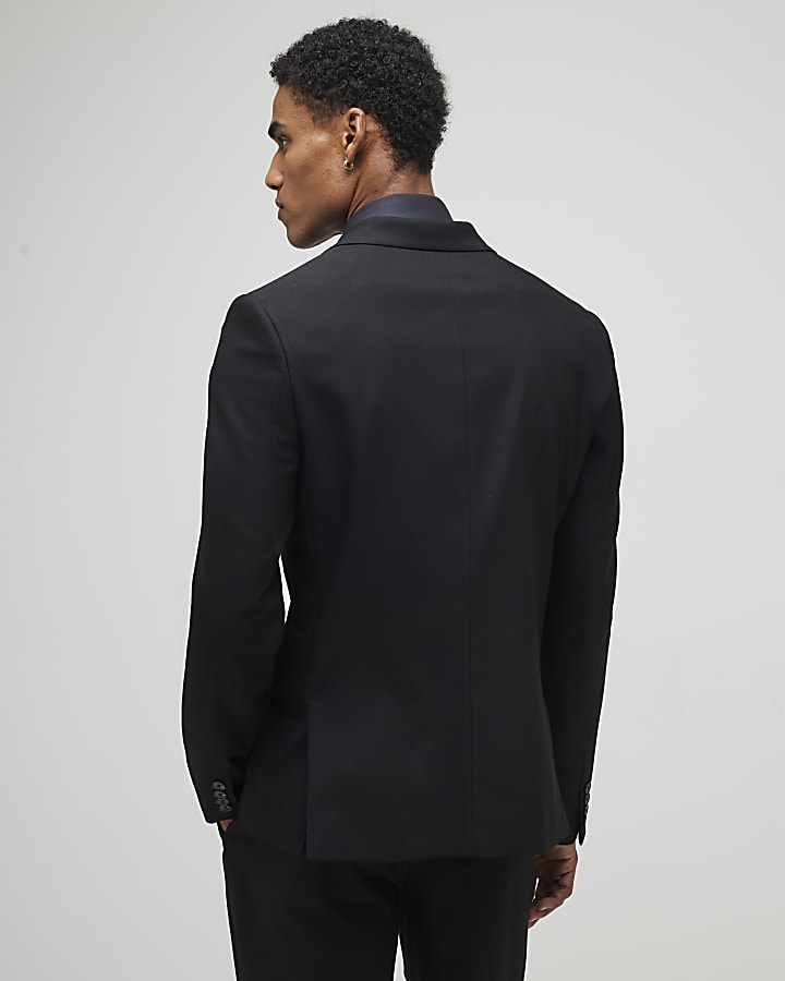 River Island Black Stretch Slim Fit Suit Jacket