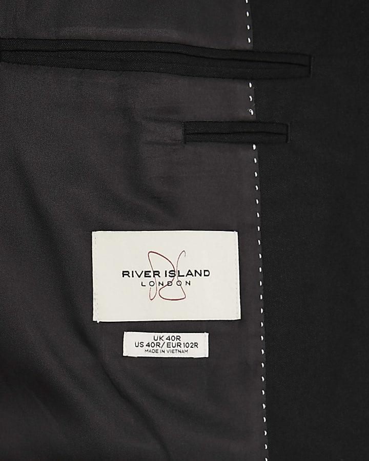 river island Black Stretch Slim Fit Suit Jacket