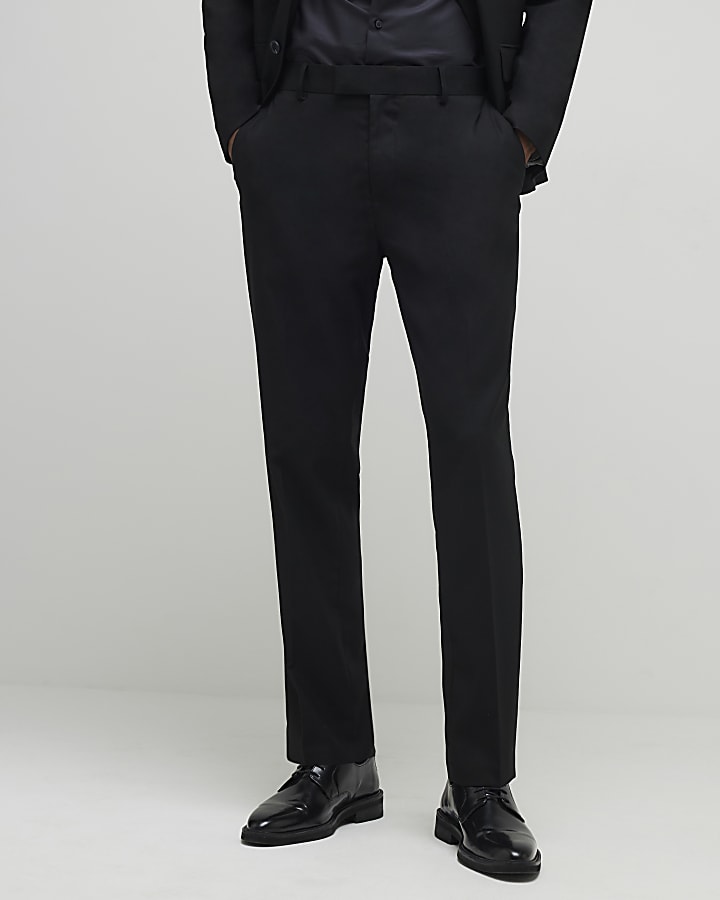 River Island Black Stretch Slim Fit Suit Trousers